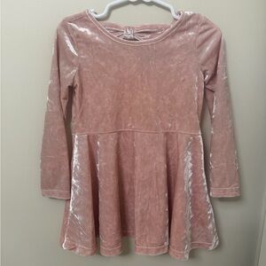 The Children’s Place Pink Crushed Velvet Dress Bow Back • 2T